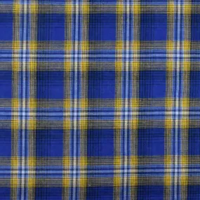 2 YD PC-Rare Blue-Yellow-Multi Plaid Polyester Voile Woven Fabric