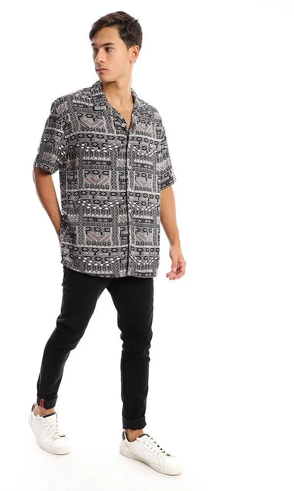 94896 Short Sleeves Lightweight Geometric Multicolour Shirt