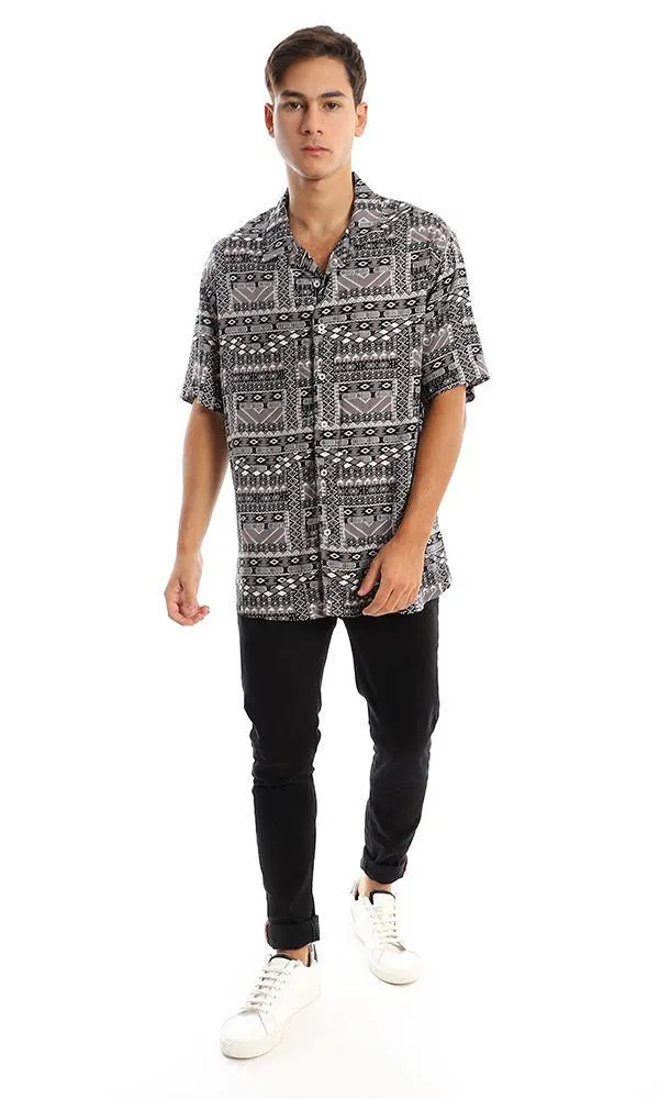 94896 Short Sleeves Lightweight Geometric Multicolour Shirt