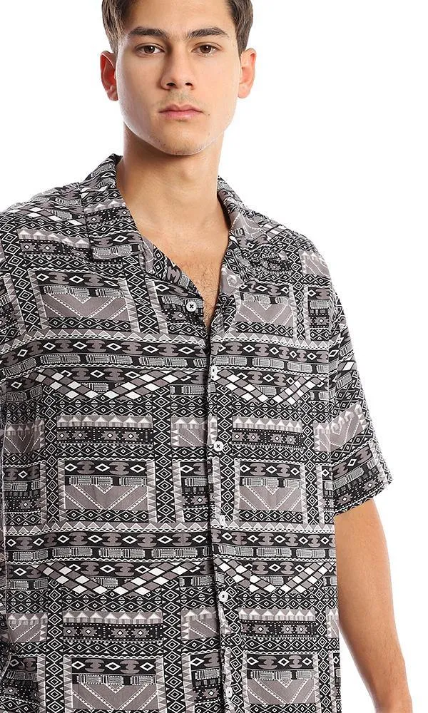 94896 Short Sleeves Lightweight Geometric Multicolour Shirt