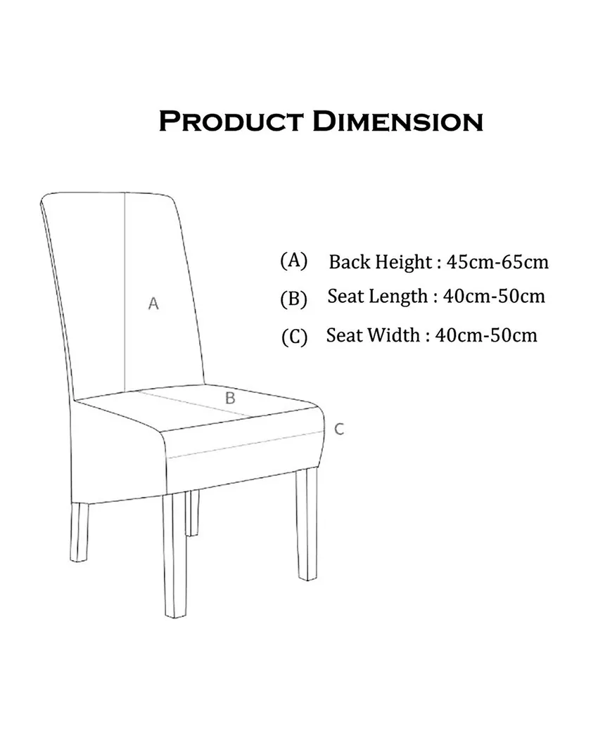 Abstract Print White and Orange Chair Covers | Set of 4 | 18 x 18 inches