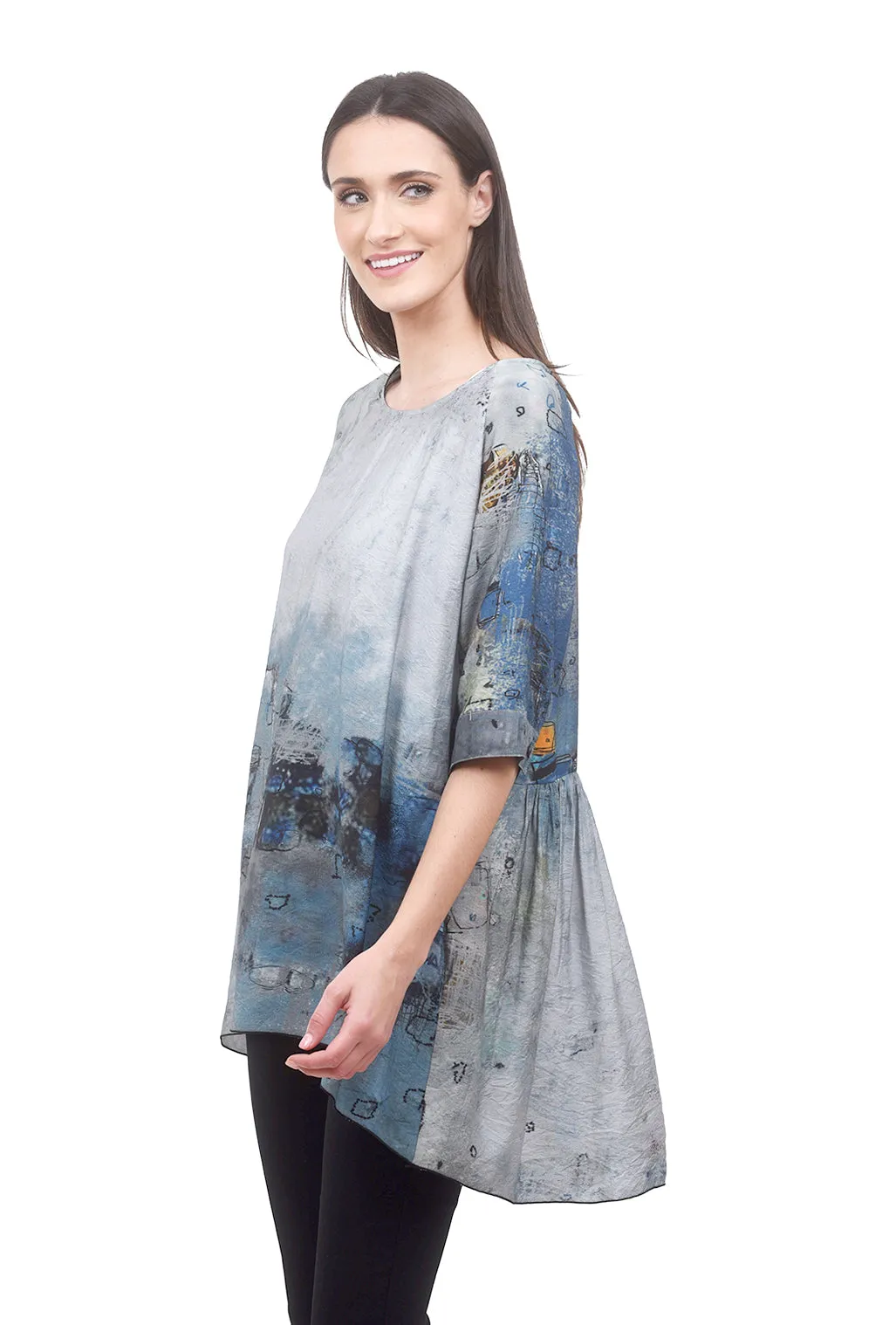 Artist Smocked Blouse, Blue
