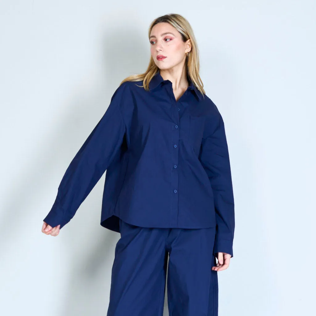 Basic shirt in solid colour wholesale