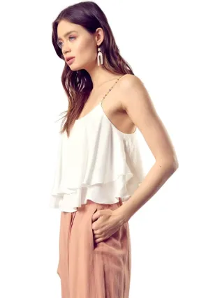 Beaded Shoulder Strap Cami Top
