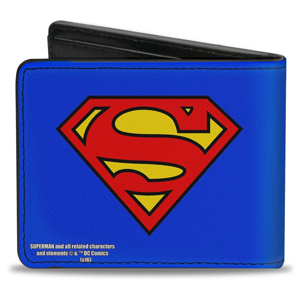 Bi-Fold Wallet - Superman Shield Blue Red Yellow by Buckle-Down