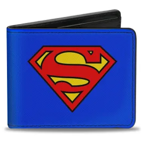 Bi-Fold Wallet - Superman Shield Blue Red Yellow by Buckle-Down