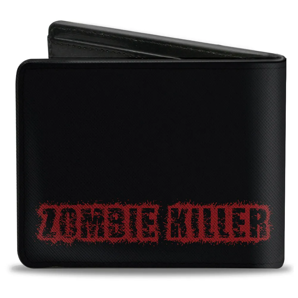 Bi-Fold Wallet - ZOMBIE KILLER Zombie Target Black White Red by Buckle-Down