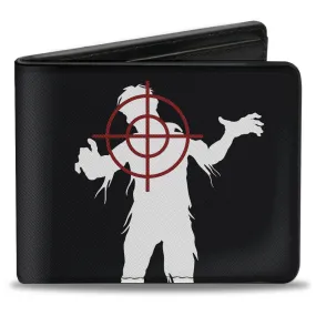 Bi-Fold Wallet - ZOMBIE KILLER Zombie Target Black White Red by Buckle-Down