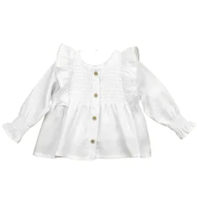 Blouse with Frilly Shoulders