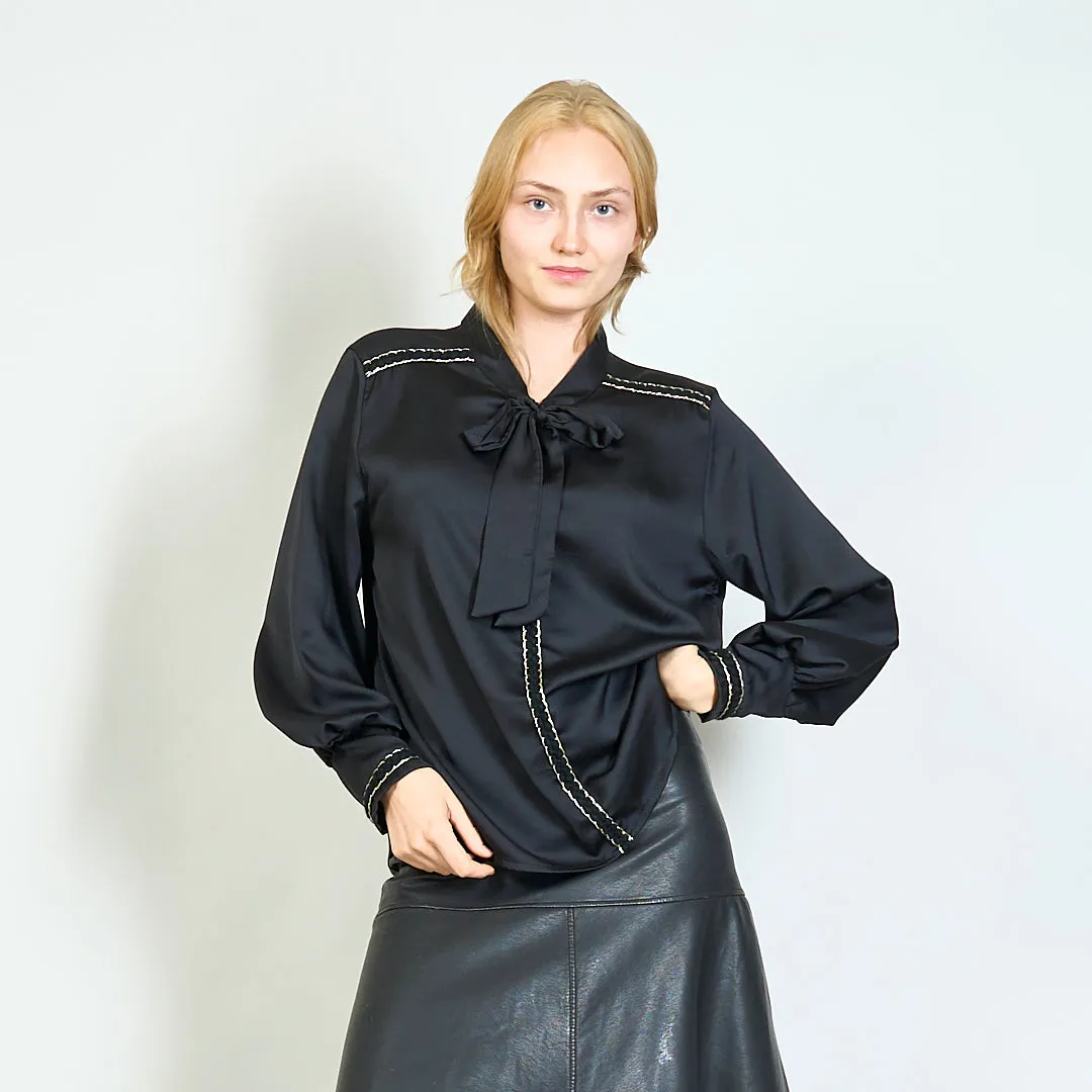 Blouse with lurex decorations and ribbon wholesale