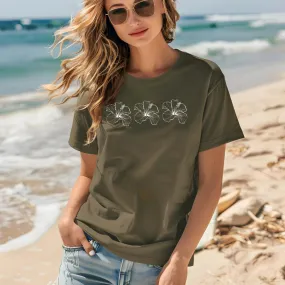 Boho Bloom Unisex Cotton Tee – Beachy Vibe in 16 Color