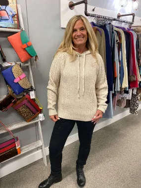 Cable Knit Hooded Sweater