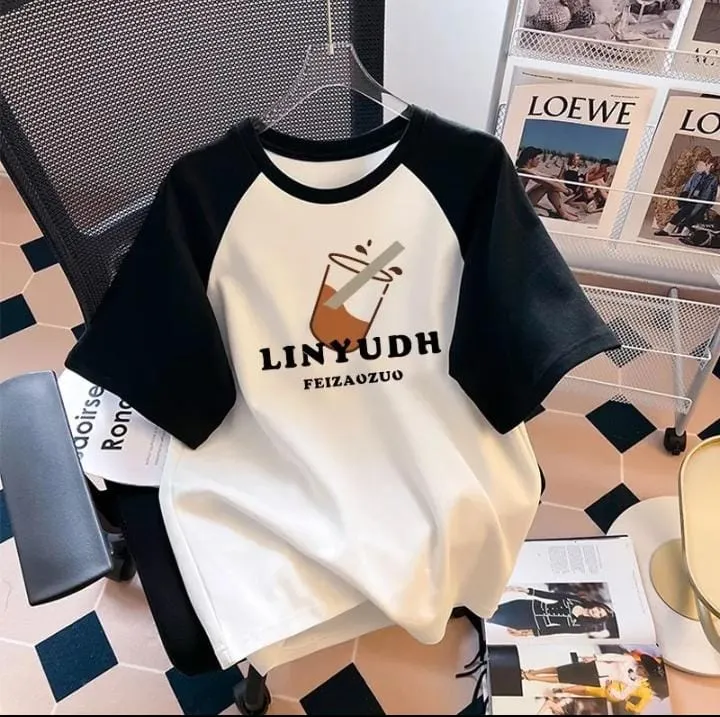 Casual High Street Short Sleeve T-shirts Trendy Couple Top   542073
