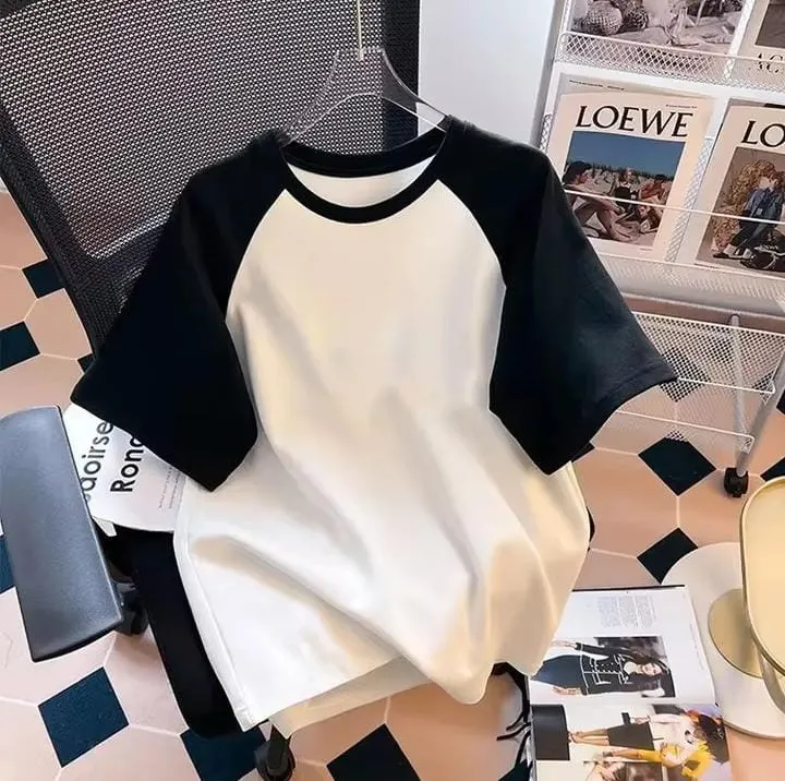 Casual High Street Short Sleeve T-shirts Trendy Couple Top   542073