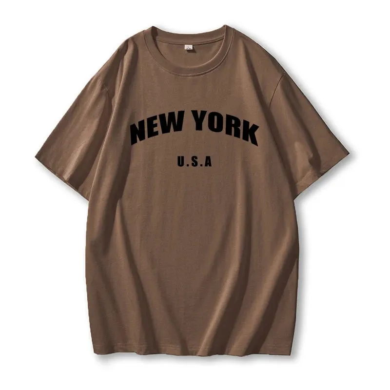 Casual NY Letter Plus Size T-Shirt