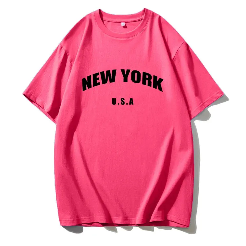 Casual NY Letter Plus Size T-Shirt