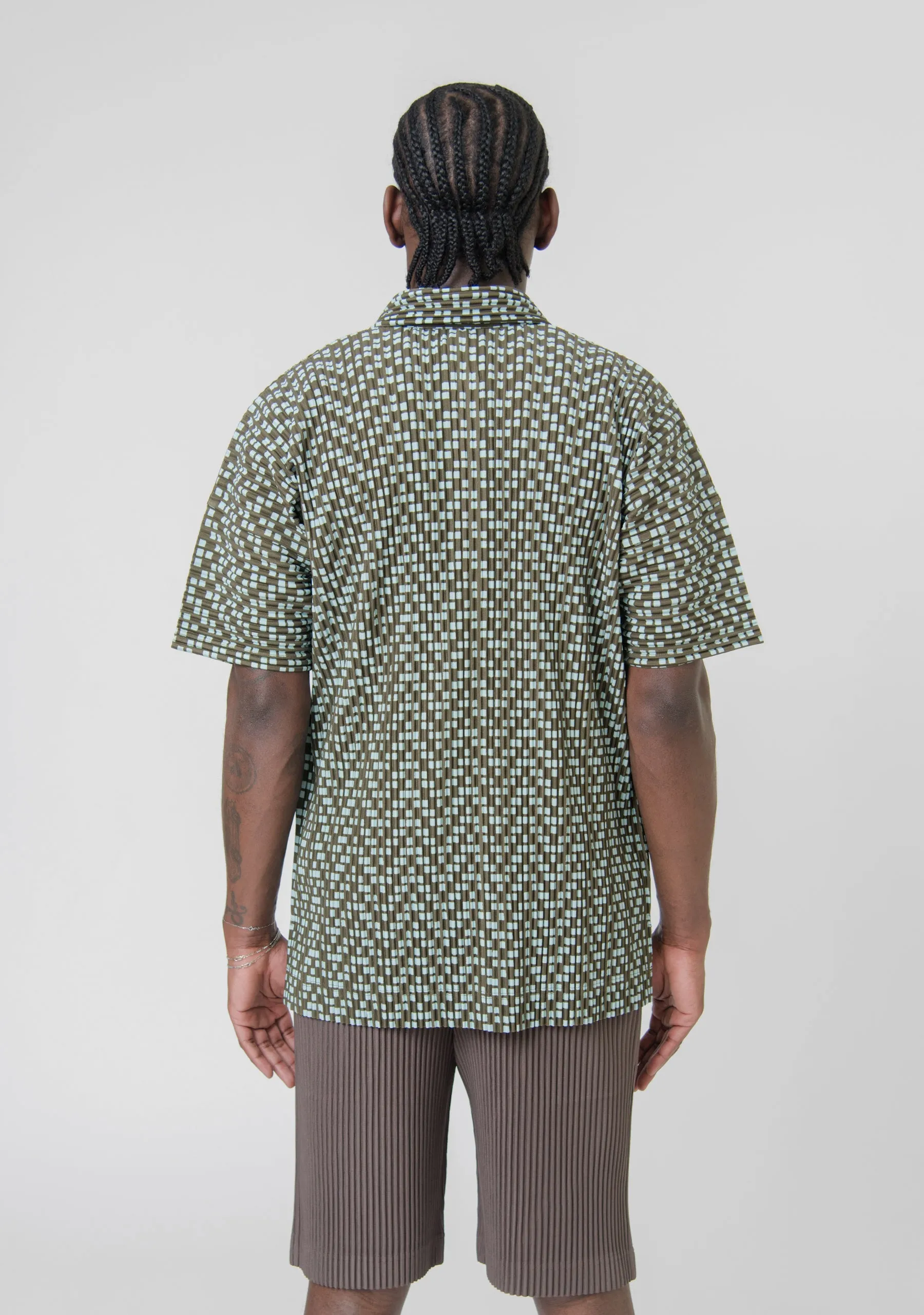Cedar Pleated Short Sleeve Shirt Khaki JM169-65