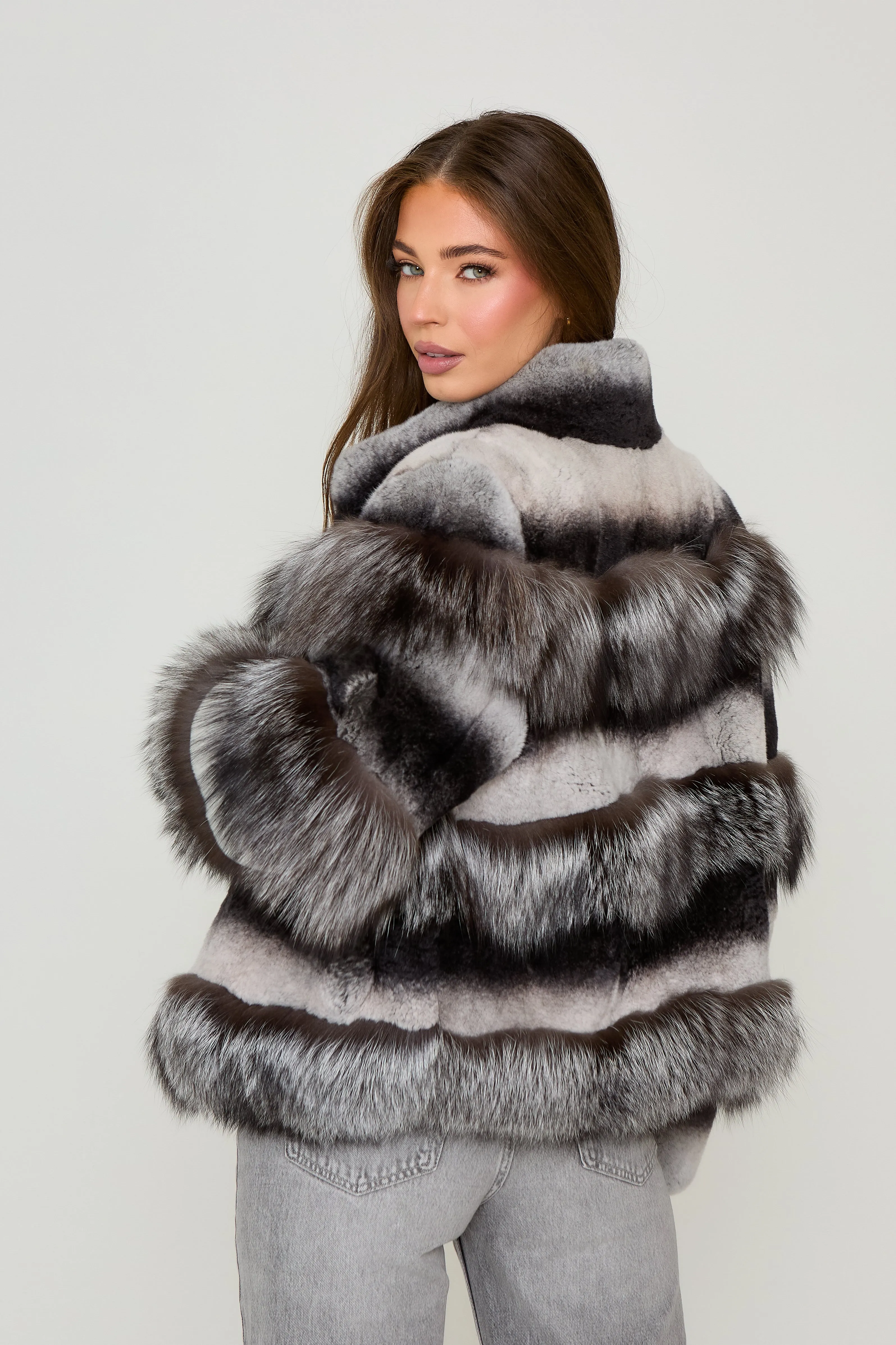 Chiara Silver Fox Fur Coat