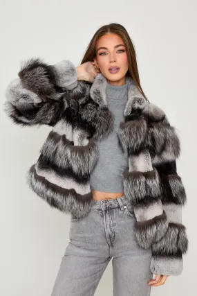 Chiara Silver Fox Fur Coat