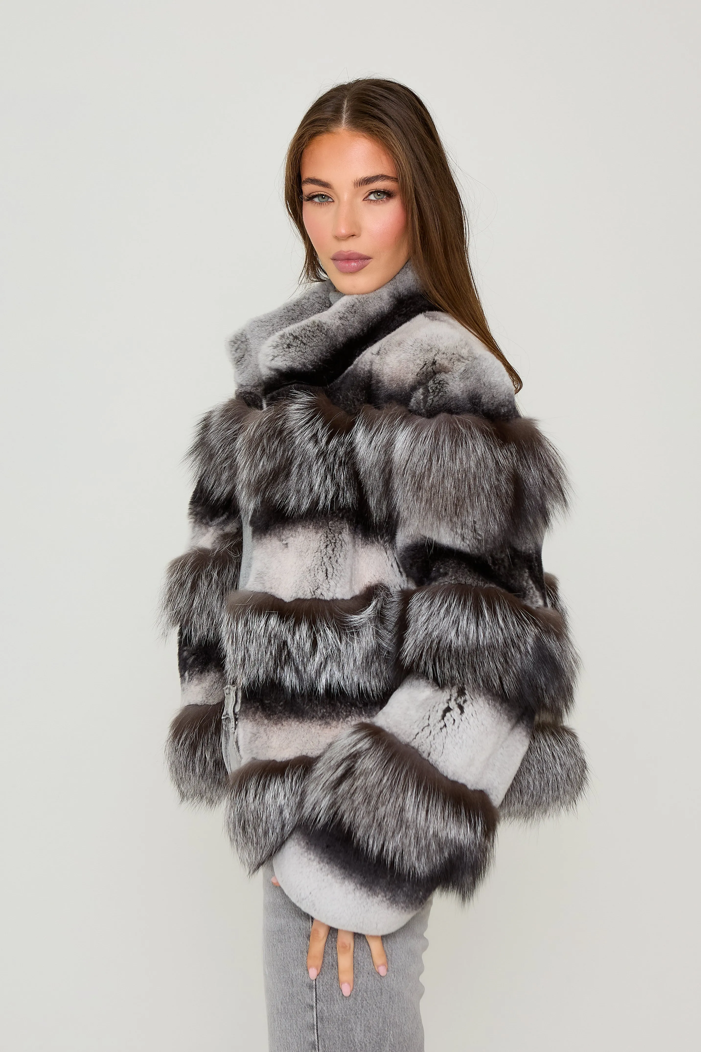 Chiara Silver Fox Fur Coat