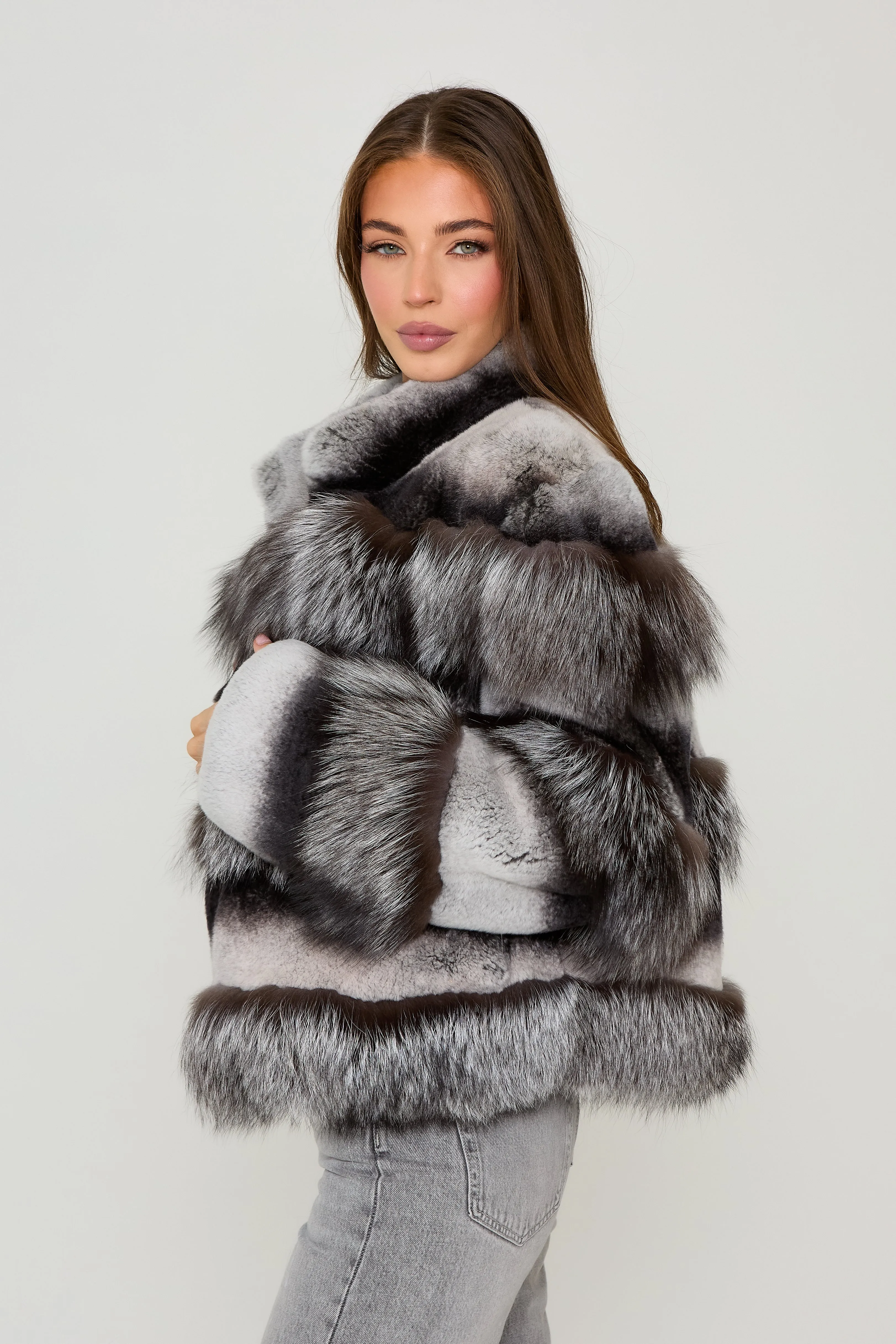 Chiara Silver Fox Fur Coat