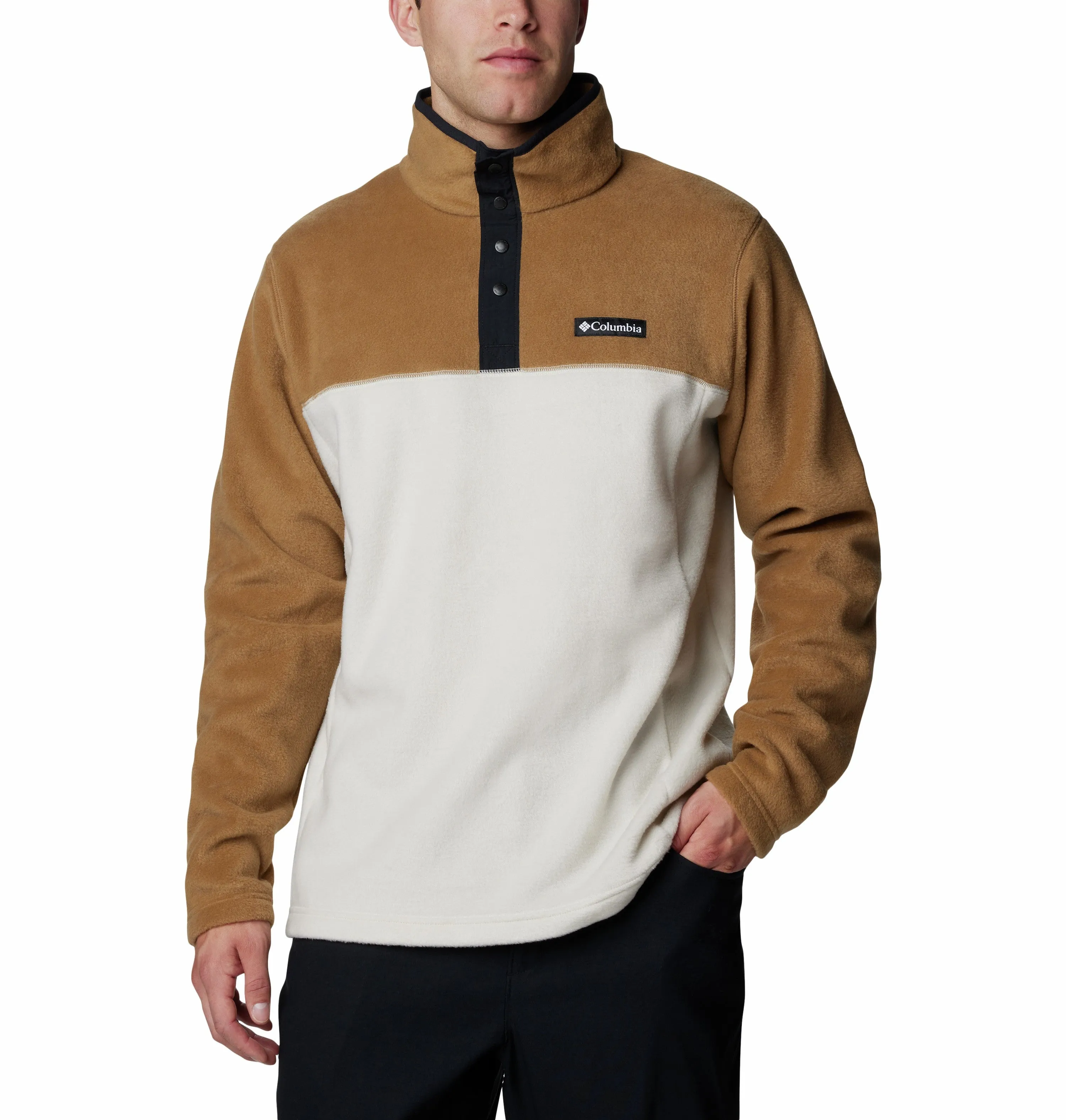 Columbia Men's Steens Mountain II Regular Fit Half Snap Fleece-STONE