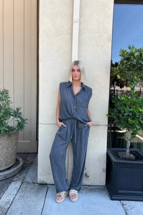 DEMI GREY WIDE LEG DENIM PANTS