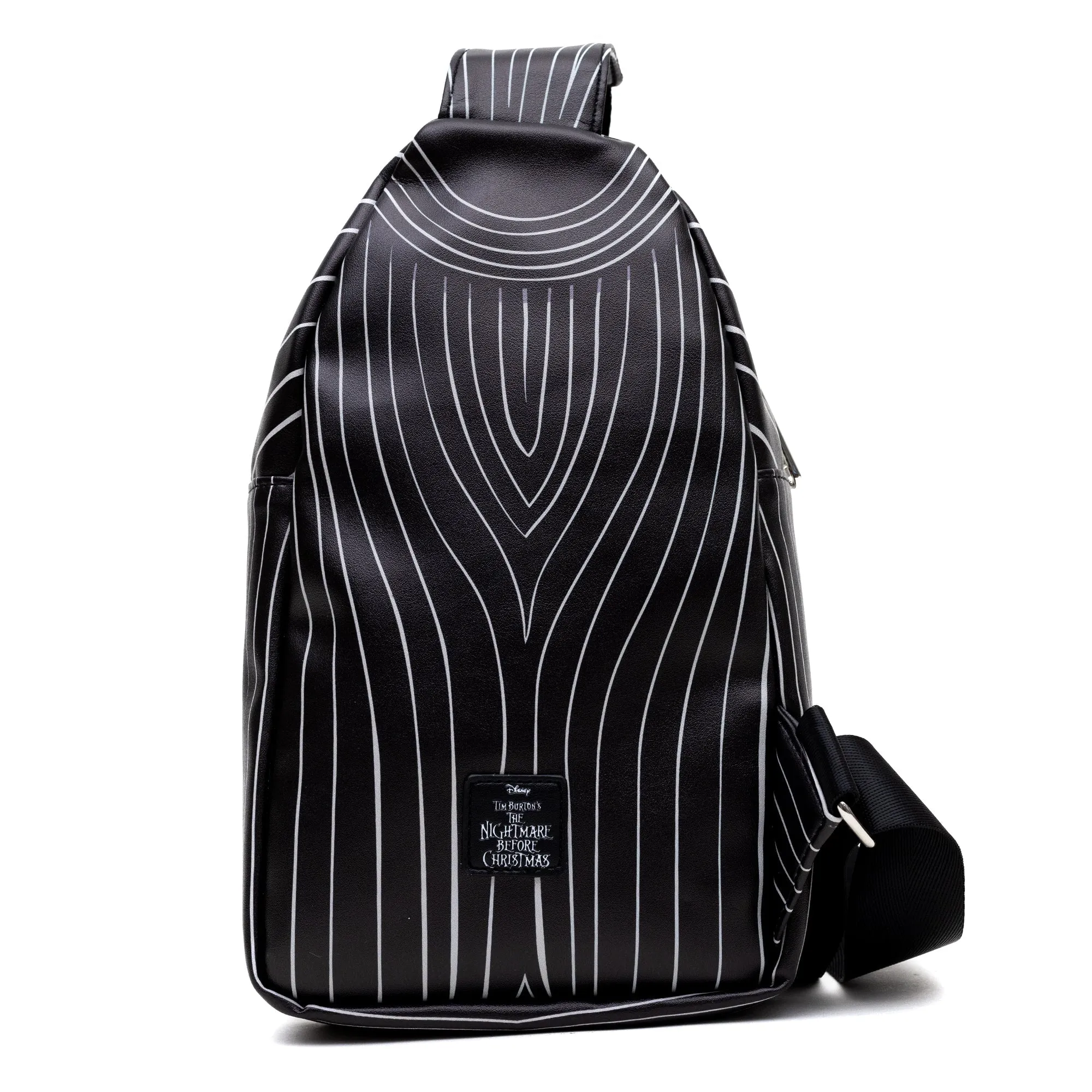 Disney Vegan Leather Crossbody Sling Bag with Adjustable Straps, The Nightmare Before Christmas Jack Skellington Suit Print, Bounding