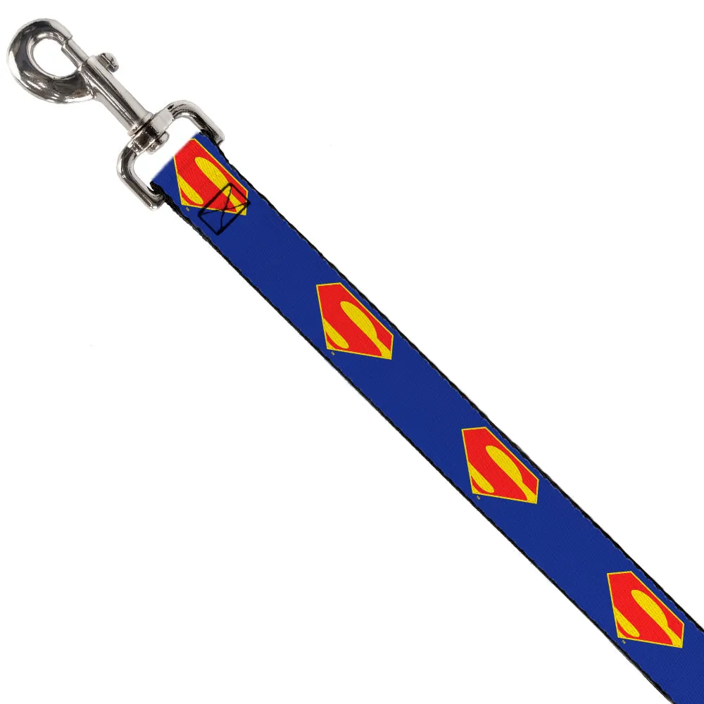 Dog Leash - DC League of Super-Pets Superman Shield Logo Blue/Red/Yellow by Buckle-Down