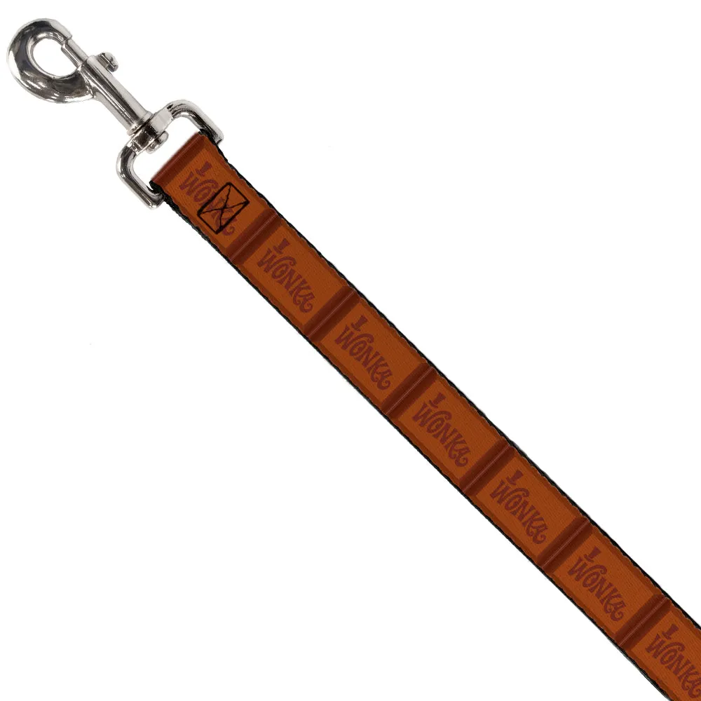 Dog Leash - Willy Wonka and the Chocolate Factory WONKA Chocolate Bar Browns by Buckle-Down