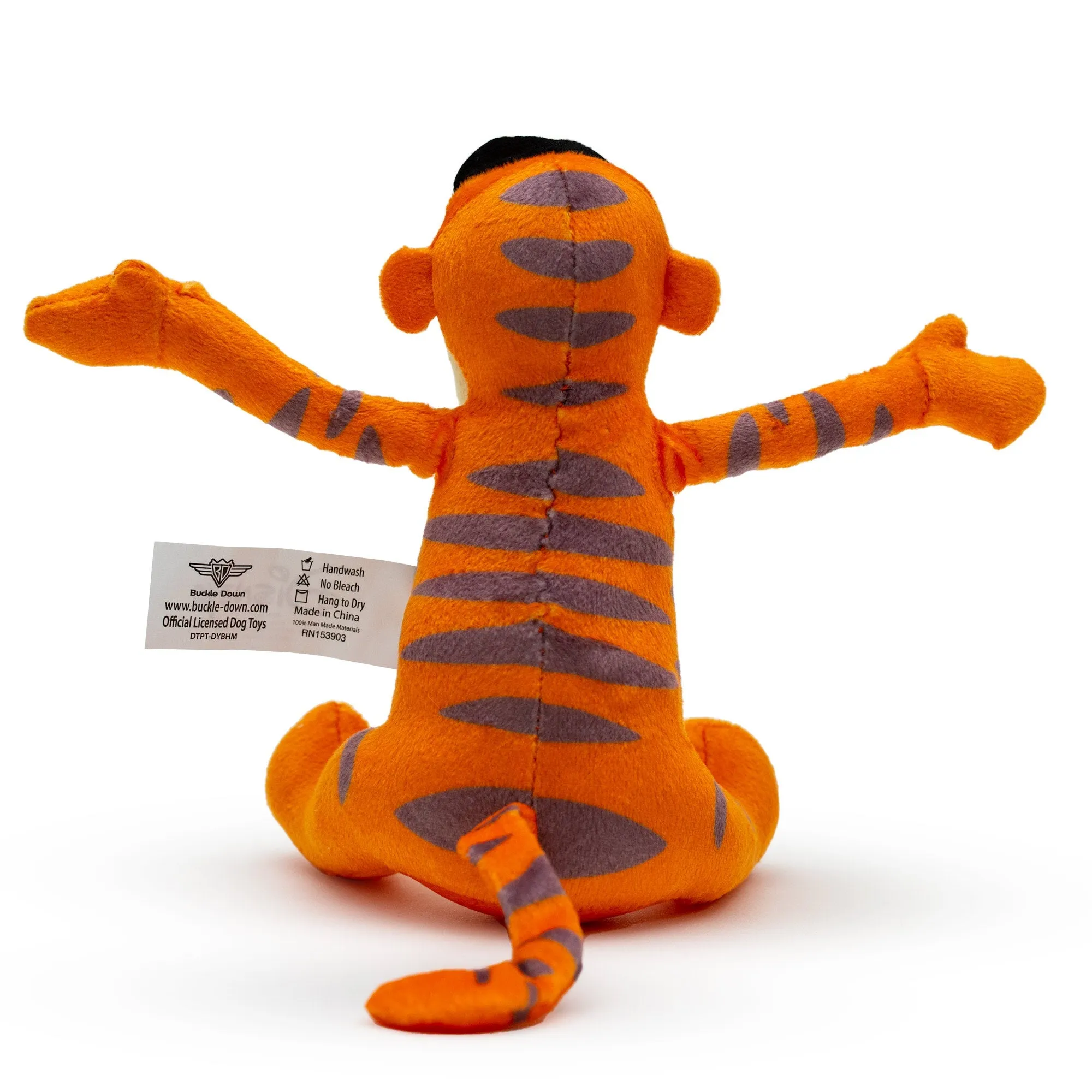 Dog Toy Squeaker Plush - Winnie the Pooh Tiggers Arms Up Sitting Pose by Buckle-Down