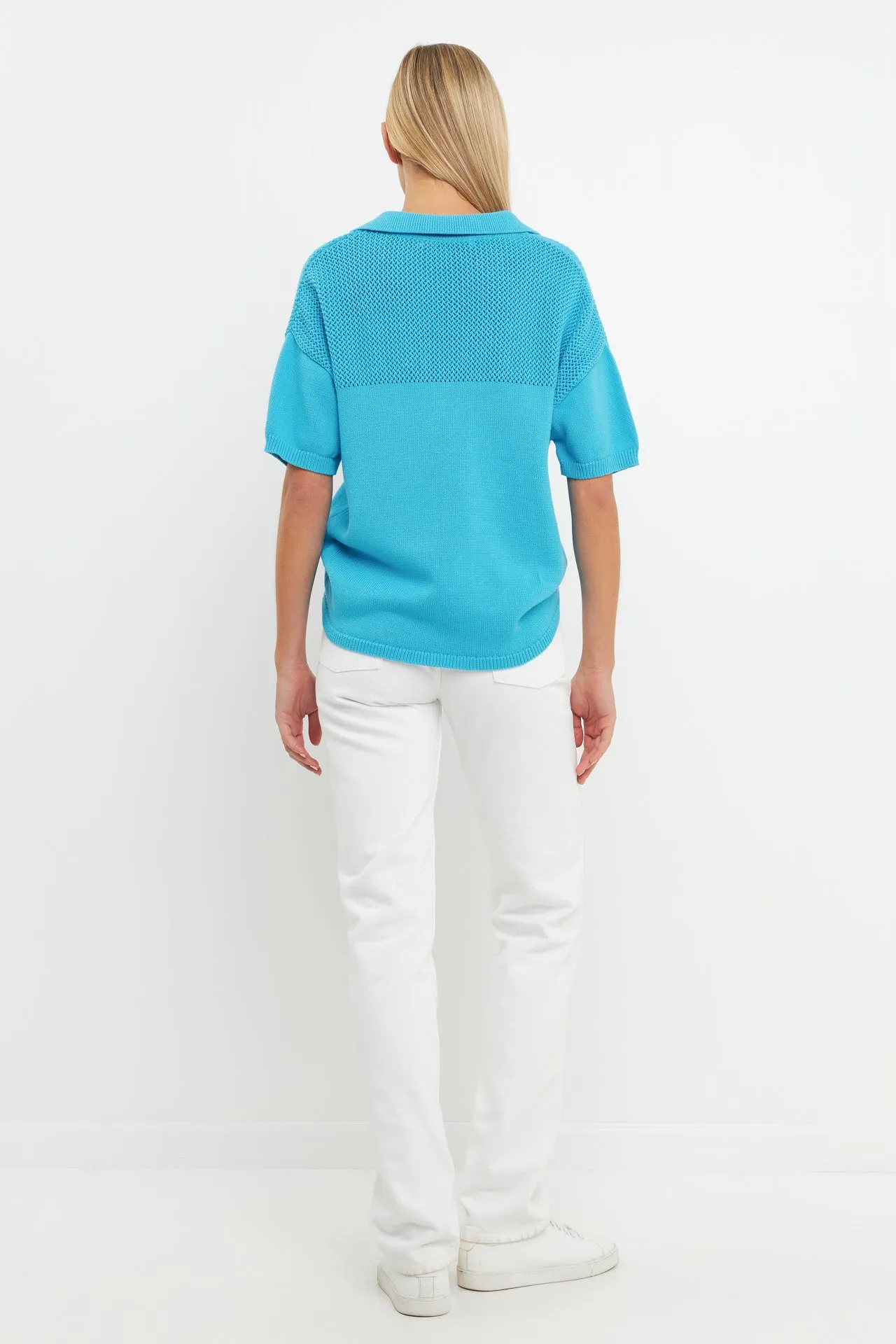 English Factory - Knit Sweatshirt with Short Sleeve
