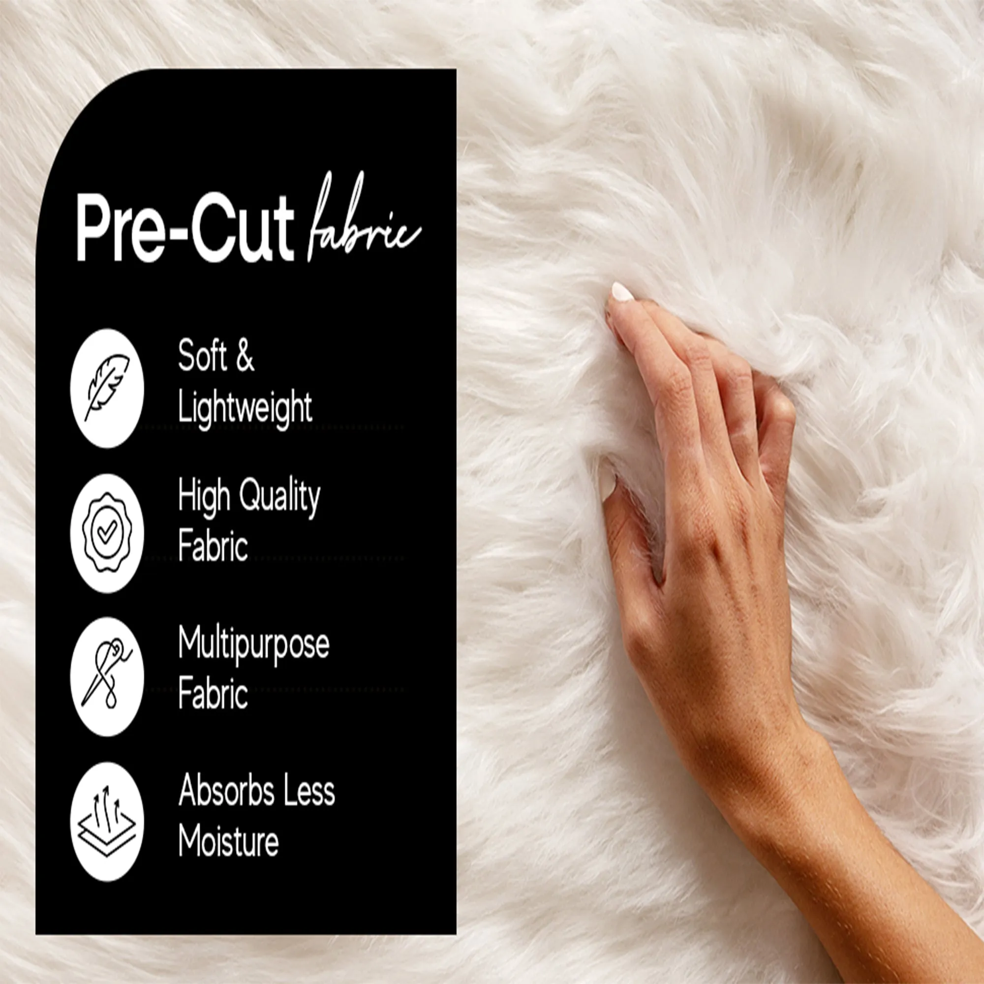 FabricLA Mohair Shaggy Faux Fur Fabric - Pre Cut Strips | Trim Ribbon | DIY Craft, Hobby, Costume, Decoration - Mint