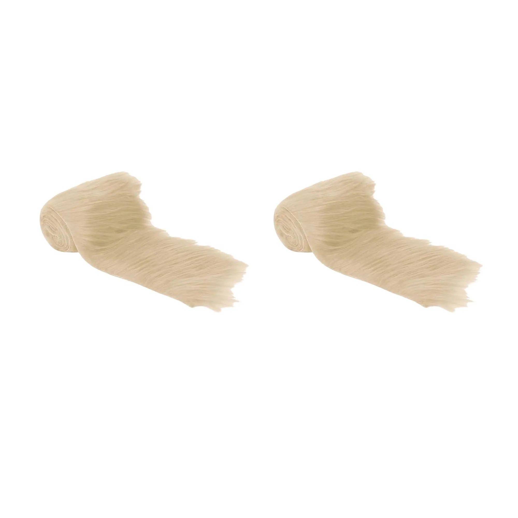 FabricLA Mohair Shaggy Faux Fur Fabric - Pre Cut Strips | Trim Ribbon | DIY Craft, Hobby, Costume, Decoration - Pack of 2