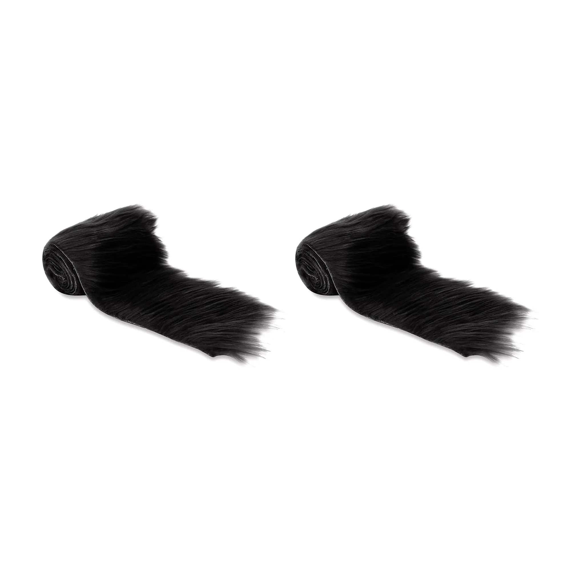 FabricLA Mohair Shaggy Faux Fur Fabric - Pre Cut Strips | Trim Ribbon | DIY Craft, Hobby, Costume, Decoration - Pack of 2