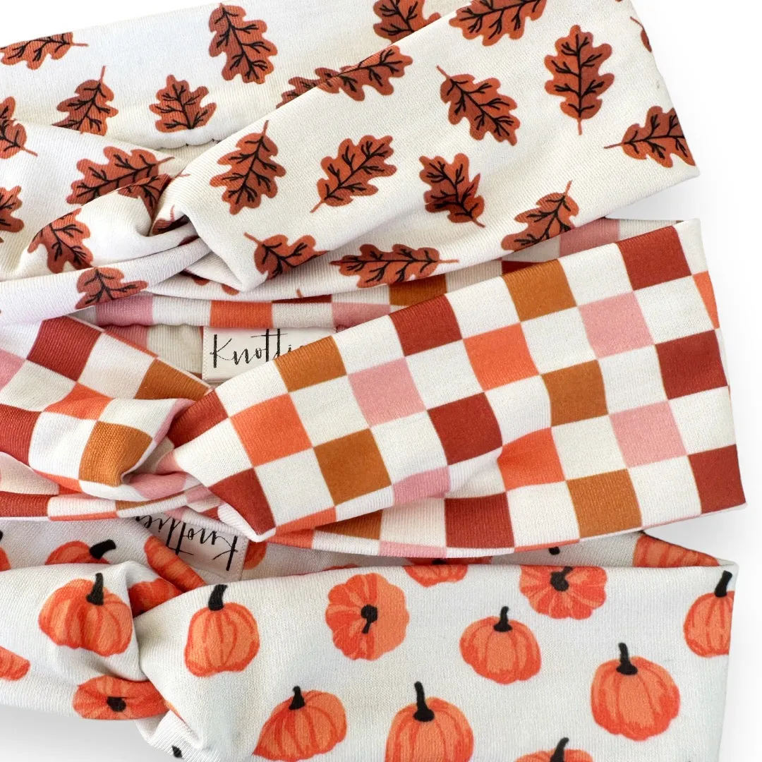 Fall Checkered Knotties Headband