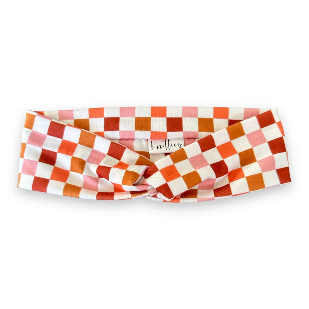 Fall Checkered Knotties Headband