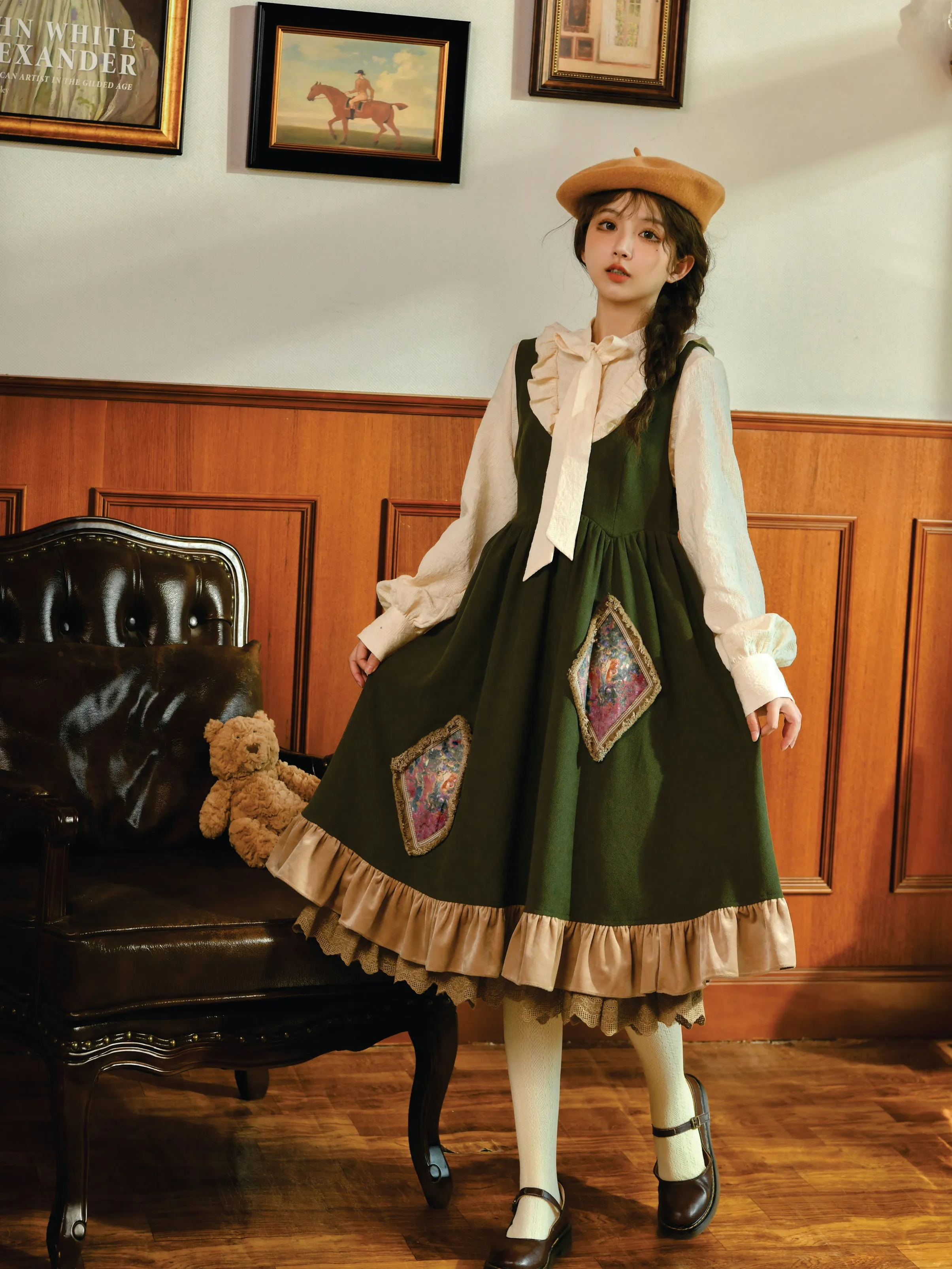 Forest Tale French Style Bow Doll Collar Blouse