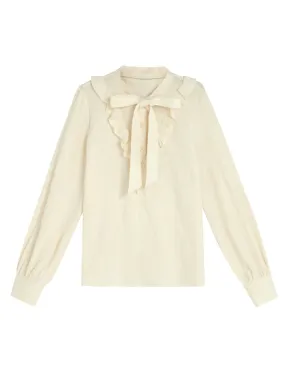 Forest Tale French Style Bow Doll Collar Blouse
