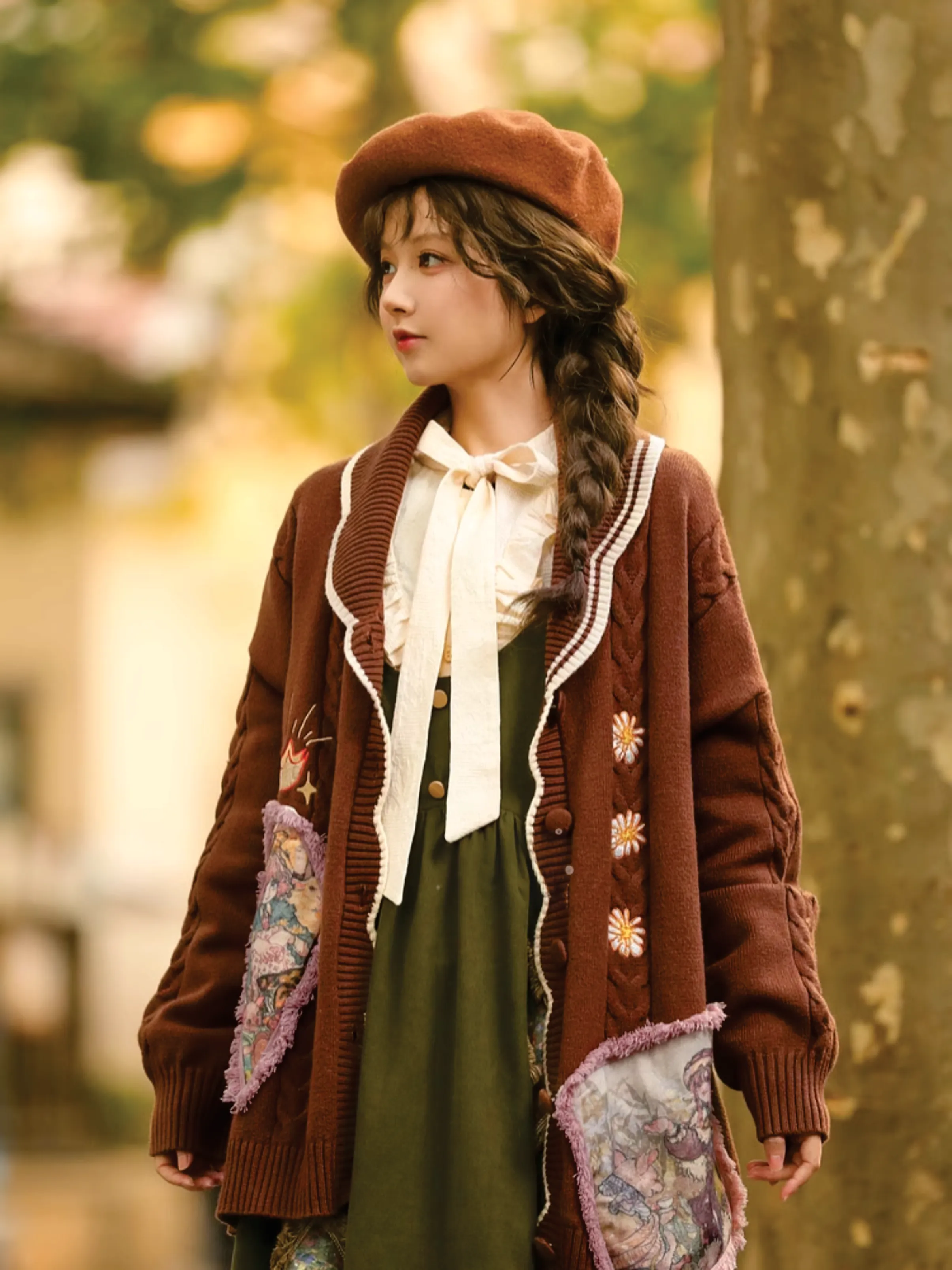 Forest Tale French Style Bow Doll Collar Blouse