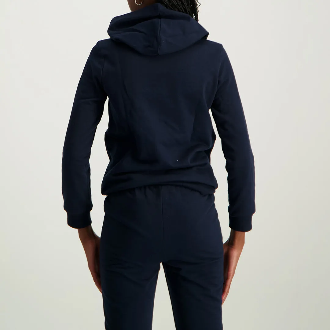 Girls Navy Hooded Sweater