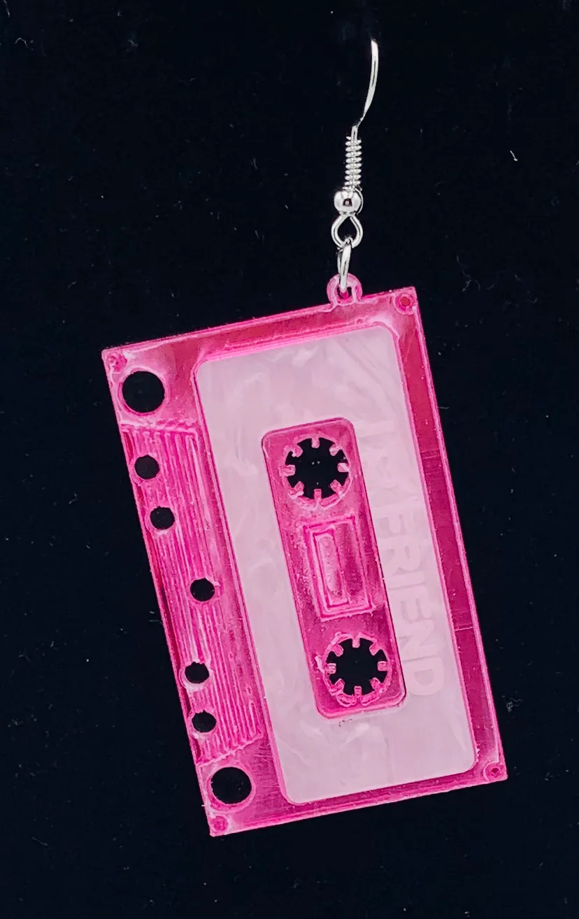 Gold Cassette Tape Dangle Earrings
