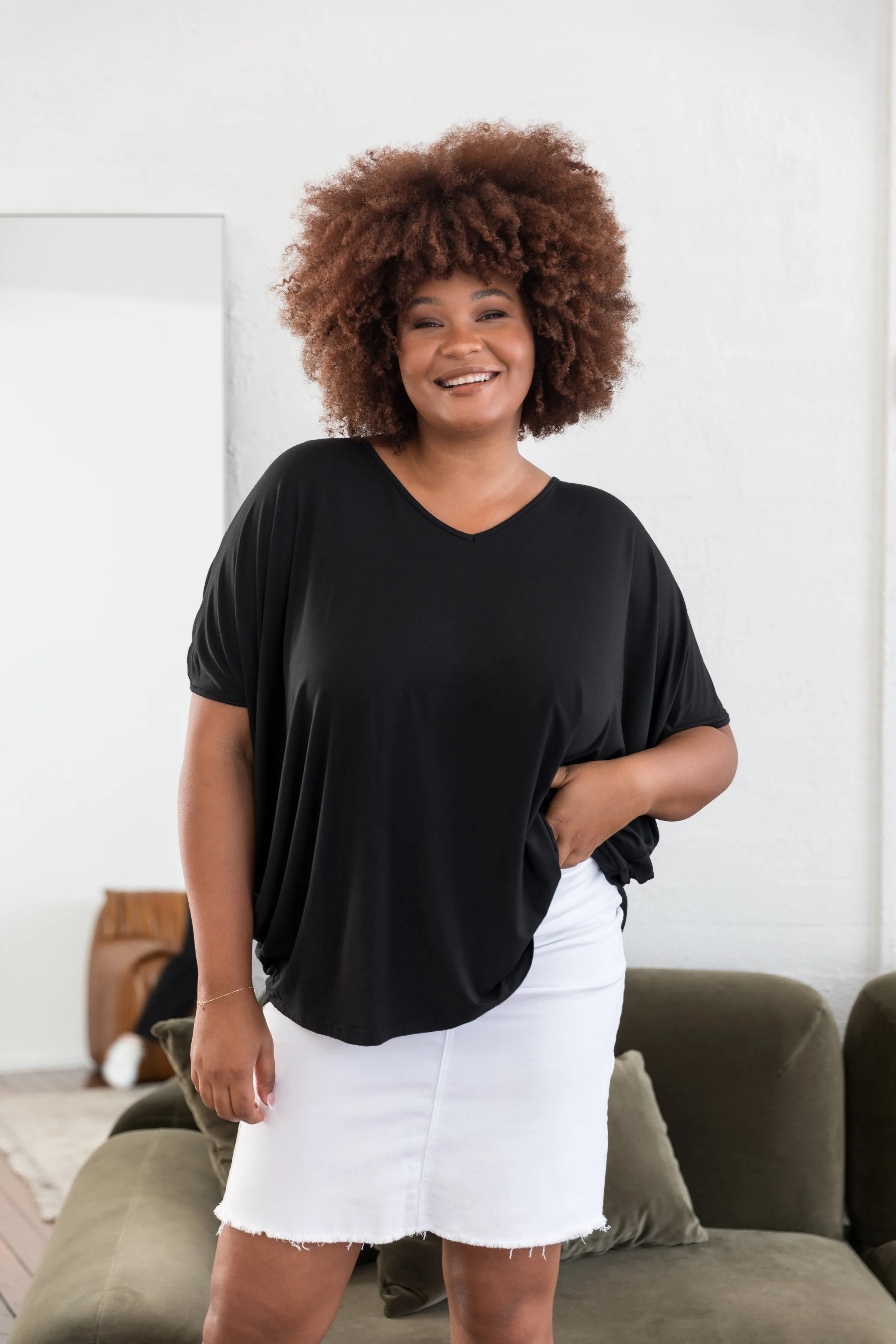 Hi Low Miracle Top in Black