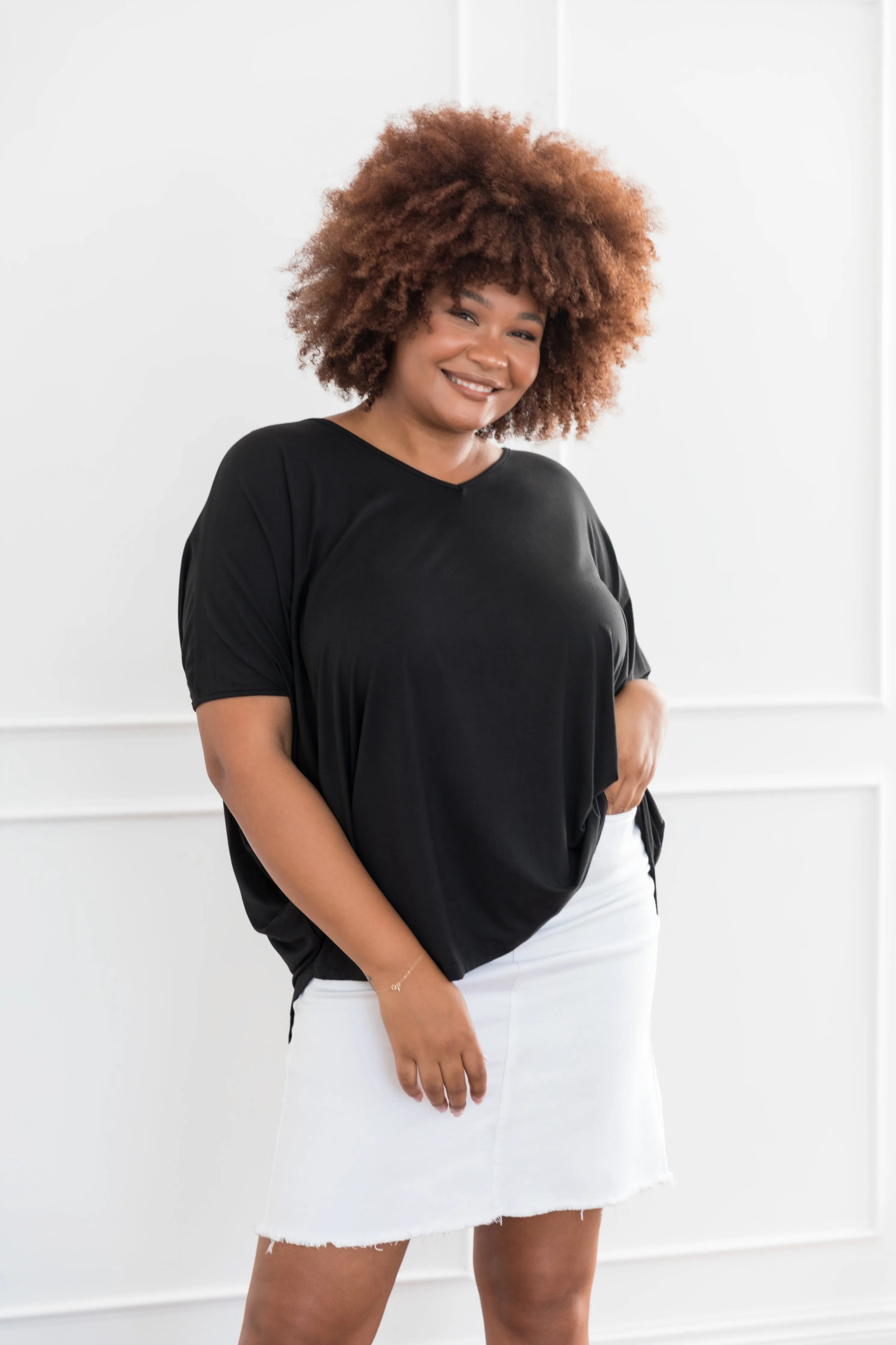 Hi Low Miracle Top in Black