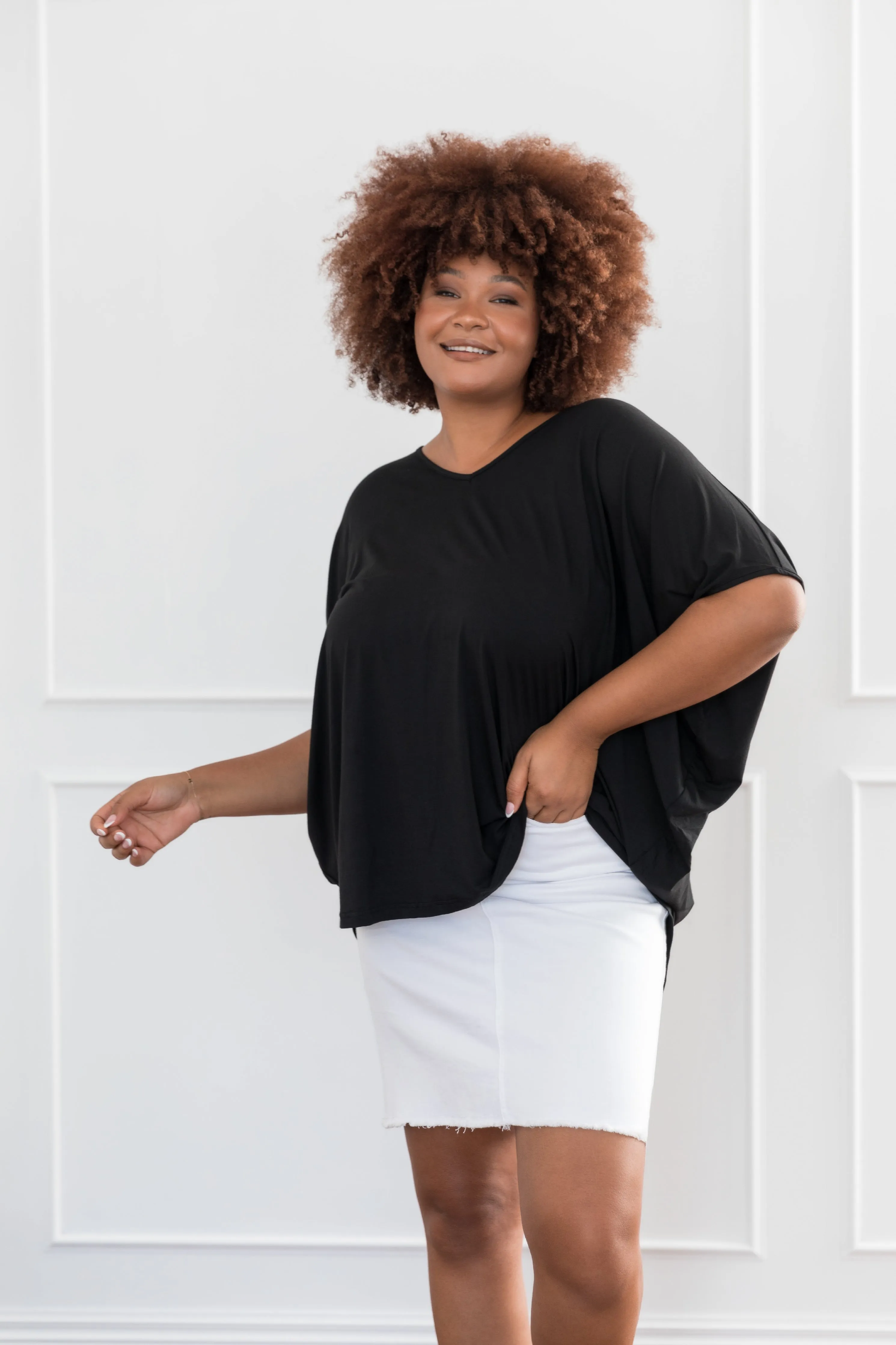 Hi Low Miracle Top in Black