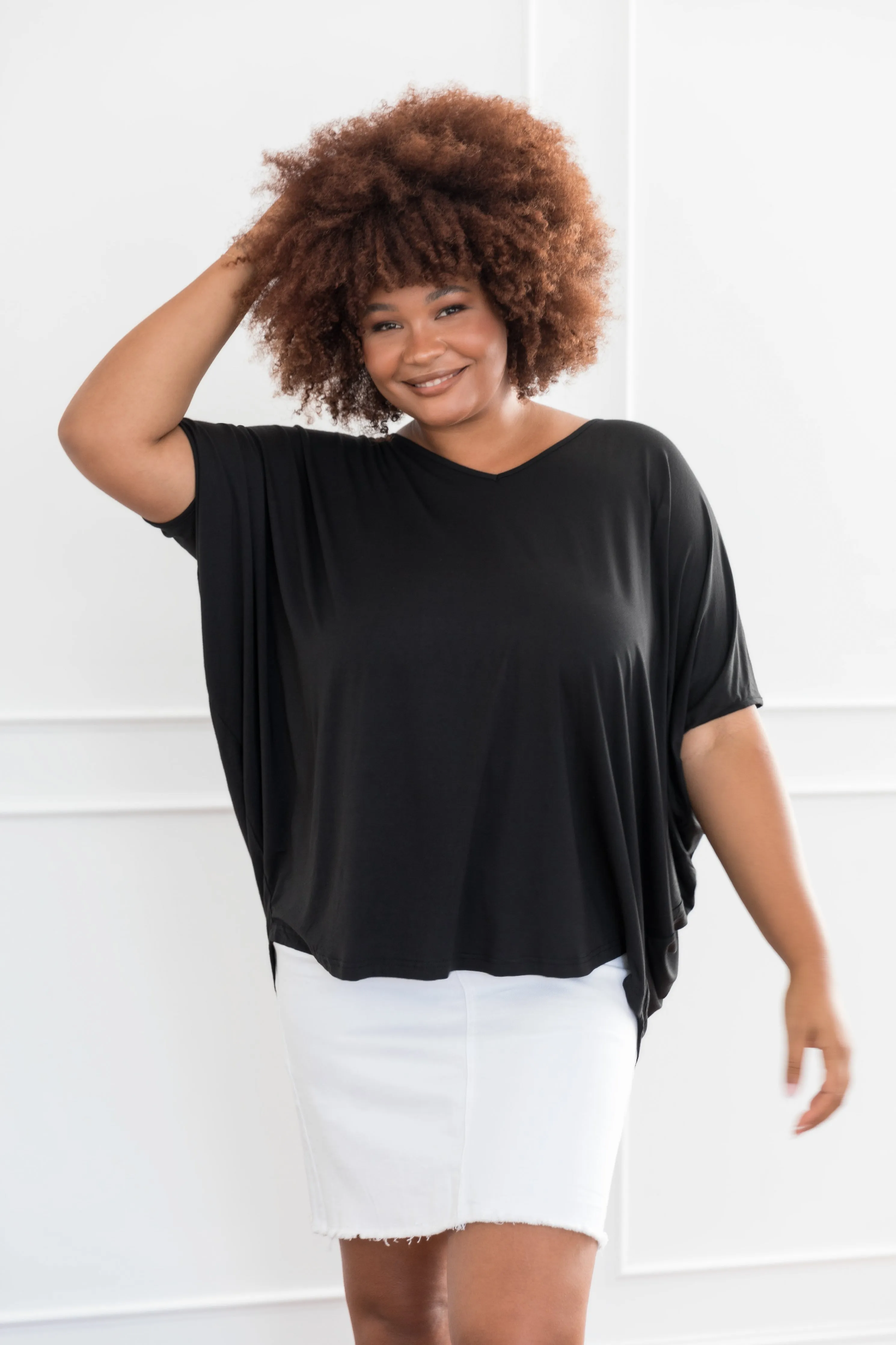 Hi Low Miracle Top in Black