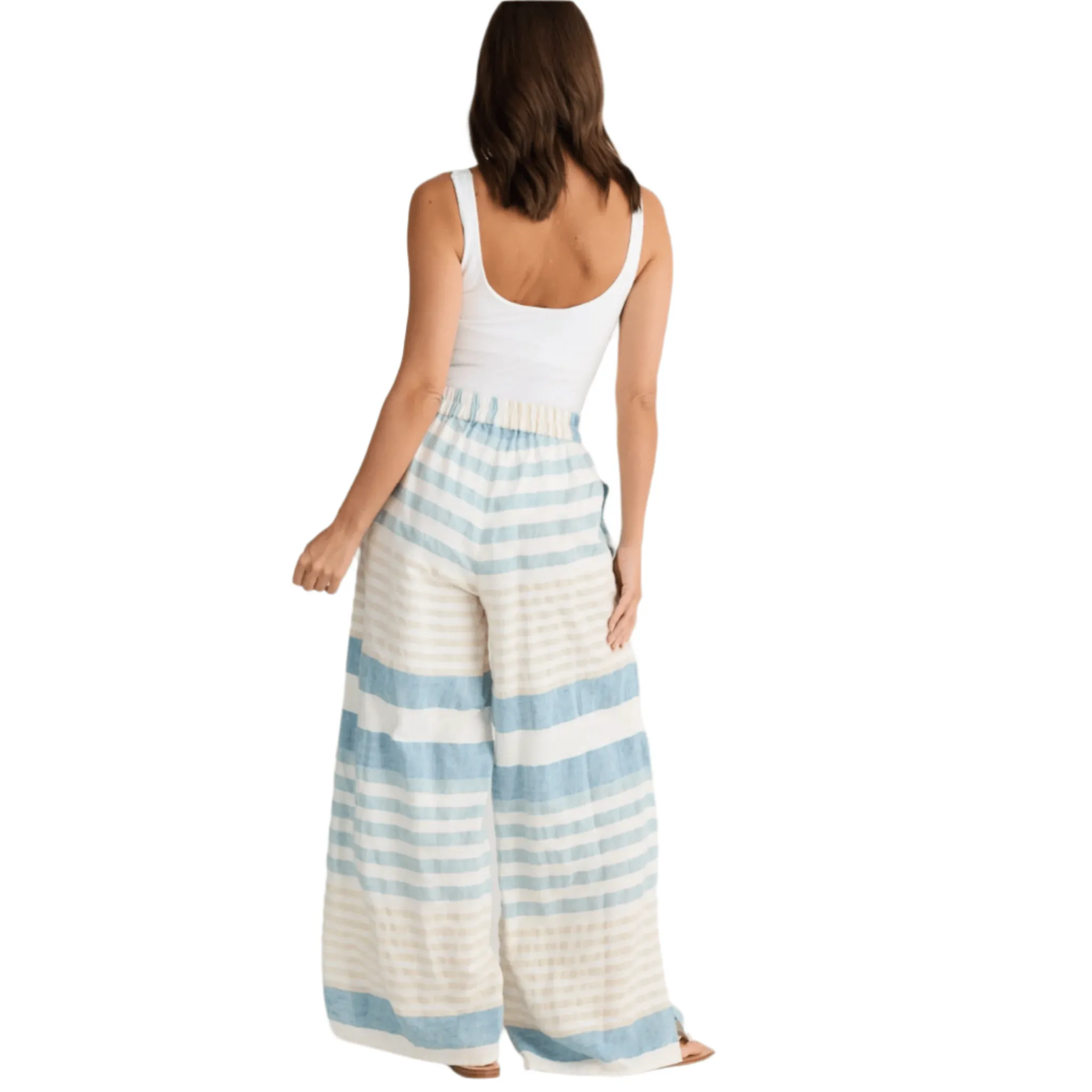 Holiday Fly Away Pant Ocean Stripe