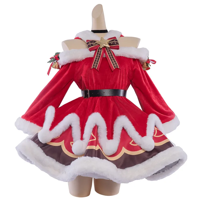【In Stock】Uwowo Game Genshin Impact Christmas Holiday Barbara Cosplay Costume