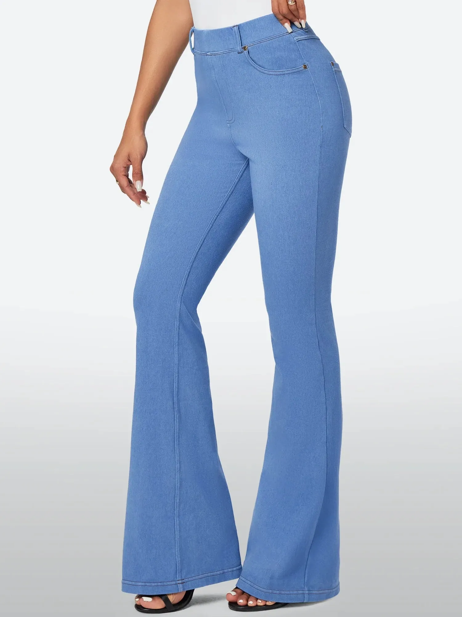 IUGA FlexDenim™ High Waisted Stretchy Pull On Flare Jeans
