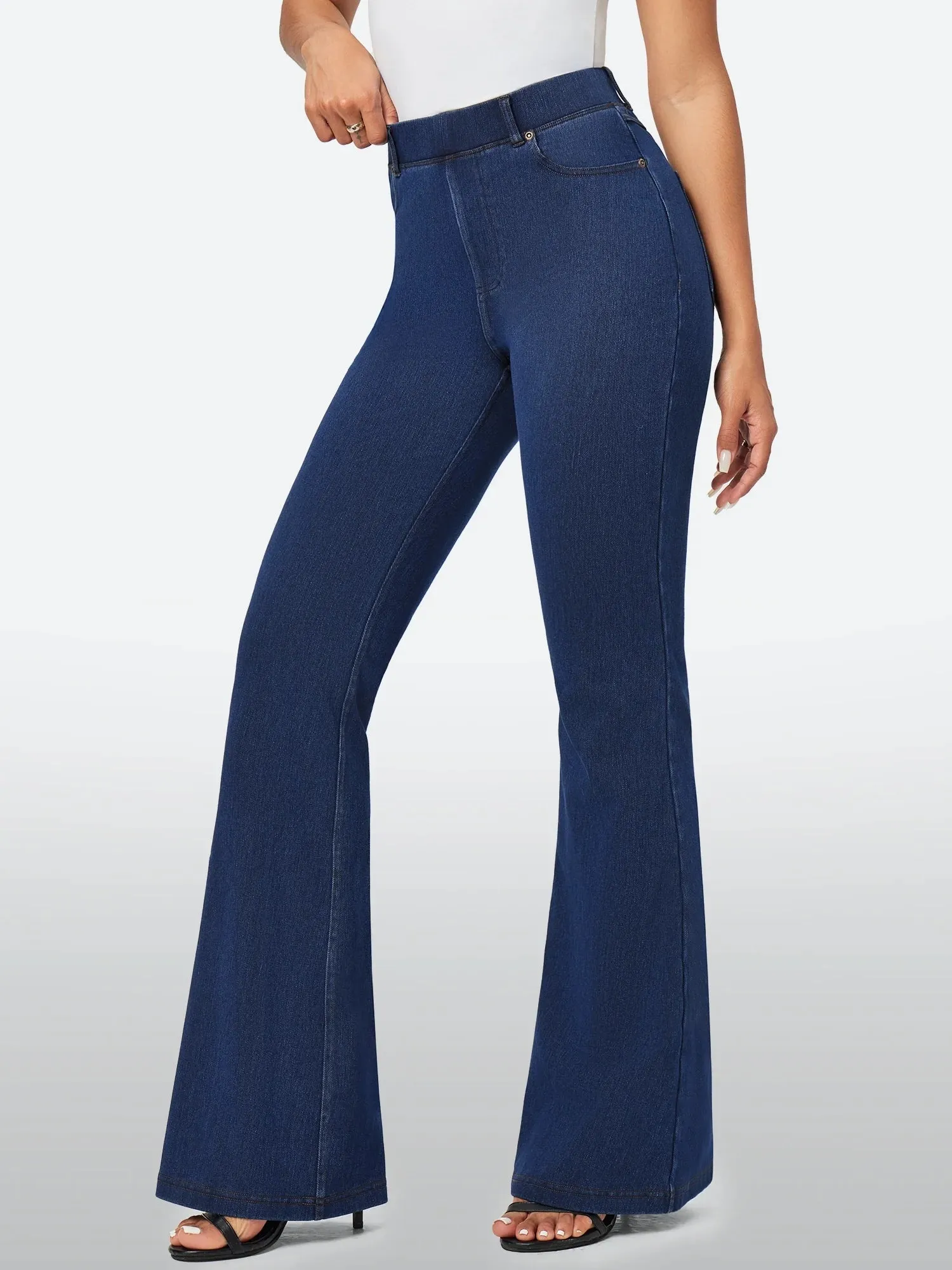 IUGA FlexDenim™ High Waisted Stretchy Pull On Flare Jeans